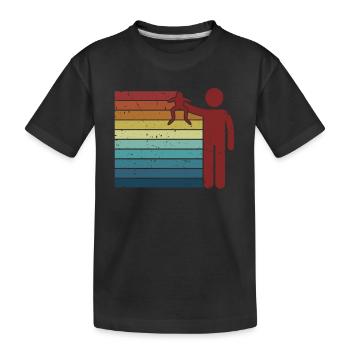 Retro Kröte Kaulquappe Laubfrosch Frosch Fänger - Kinder Premium Bio T-Shirt - Schwarz - Vorne