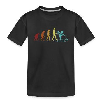 Frog Catching Evolution Kröte Kaulquappe Frosch - Kinder Premium Bio T-Shirt - Schwarz - Vorne