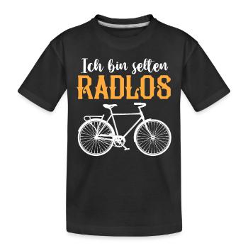 Ich Bin Selten Radlos Fahrrad - Kinder Premium Bio T-Shirt - Schwarz - Vorne