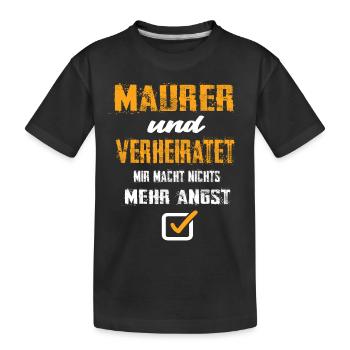 Maurer und Verheiratet - Kinder Premium Bio T-Shirt - Schwarz - Vorne