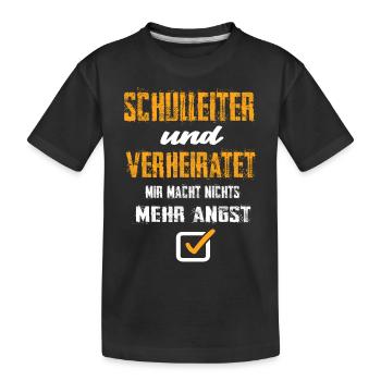 Schulleiter und Verheiratet - Kinder Premium Bio T-Shirt - Schwarz - Vorne