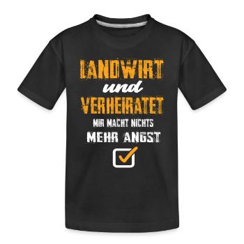 Landwirt und Verheiratet - Kinder Premium Bio T-Shirt - Schwarz - Vorne