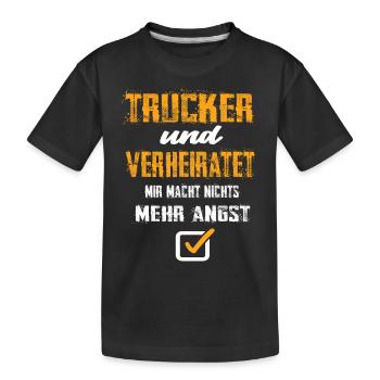 Trucker und Verheiratet - Kinder Premium Bio T-Shirt - Schwarz - Vorne