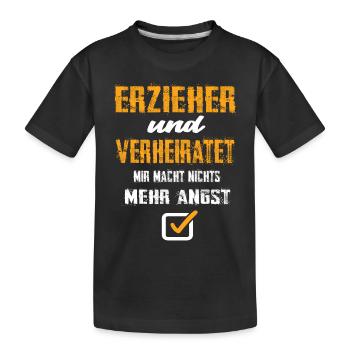 Erzieher und Verheiratet - Kinder Premium Bio T-Shirt - Schwarz - Vorne