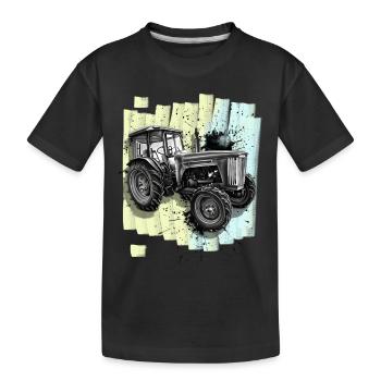 Tracteur Agriculture Agriculteur - T-shirt bio Premium Enfant - noir - Devant