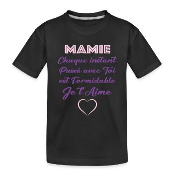 Mamie je t'aime - T-shirt bio Premium Enfant - noir - Devant