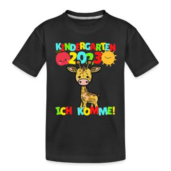 Kindergarten ich komme Kindergartenkind 2022 Kita - Kinder Premium Bio T-Shirt - Schwarz - Vorne
