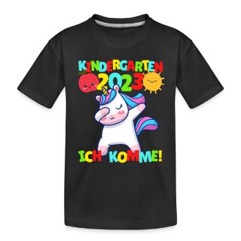 Kindergarten ich komme Kindergartenkind 2022 Kita - Kinder Premium Bio T-Shirt - Schwarz - Vorne