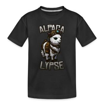 Alpagalypse - Alpaga Steampunk dans l’Apocalypse - T-shirt bio Premium Enfant - noir - Devant