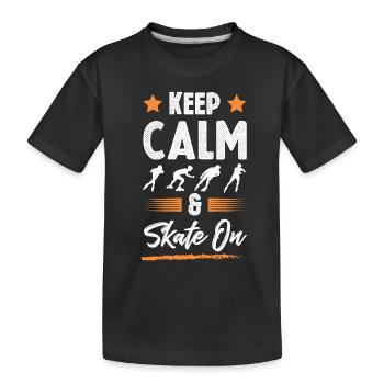 keep calm skate - Kids' Premium Organic T-Shirt - black - Front