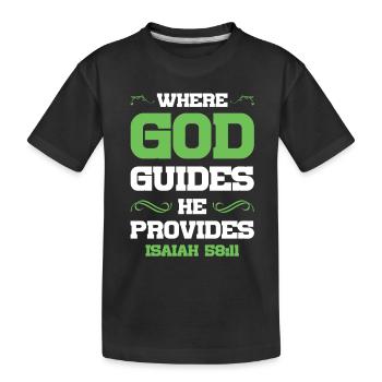 Dieu dirige la Bible - T-shirt bio Premium Enfant - noir - Devant