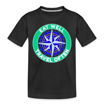 Eat Well Travel Often Travel Travellers - Kids' Premium Organic T-Shirt - black - Front