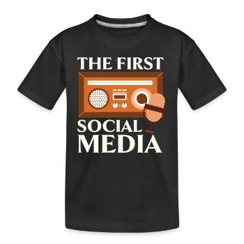 Der erste Social Media-Funker Amateurfunk - Kinder Premium Bio T-Shirt - Schwarz - Vorne