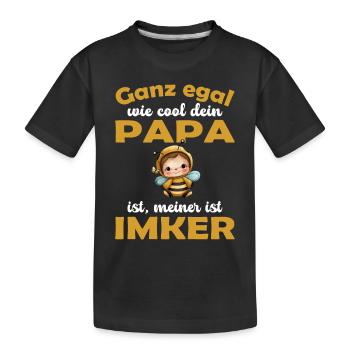 Ganz egal wie cool dein Papa ist meiner ist Imker - Kinder Premium Bio T-Shirt - Schwarz - Vorne