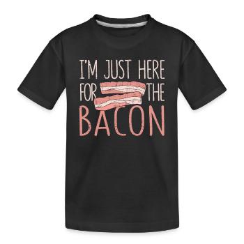 Je ne suis là que pour le bacon Drôle de viande - T-shirt bio Premium Enfant - noir - Devant