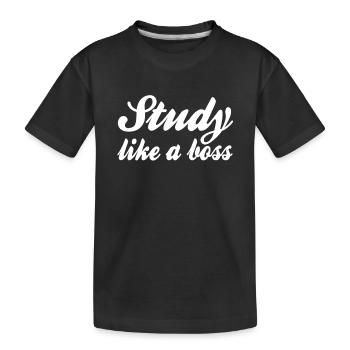 Study Saying - Kids' Premium Organic T-Shirt - black - Front