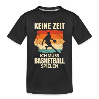 Basketballkorb Rucksack Basketball Court Geschenk - Kinder Premium Bio T-Shirt - Schwarz - Vorne