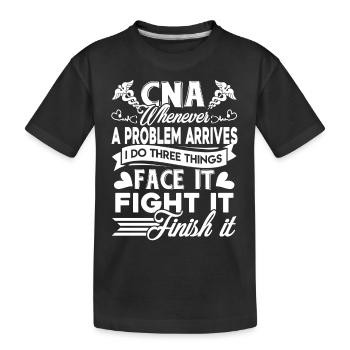 CNA CNA Solves Problem - Kids' Premium Organic T-Shirt - black - Front