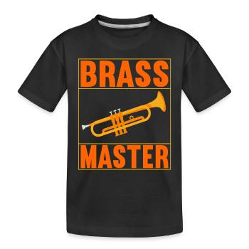 Trompete Trompetenspieler - Kinder Premium Bio T-Shirt - Schwarz - Vorne