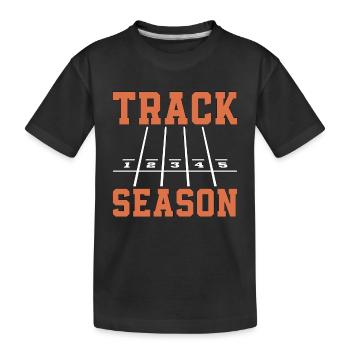 Track And Field Track Season Triathlon Training - Kids' Premium Organic T-Shirt - black - Front