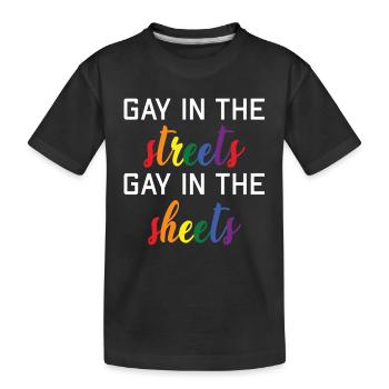 Schwul Auf Der Straße Schwul Im Bett - Kinder Premium Bio T-Shirt - Schwarz - Vorne