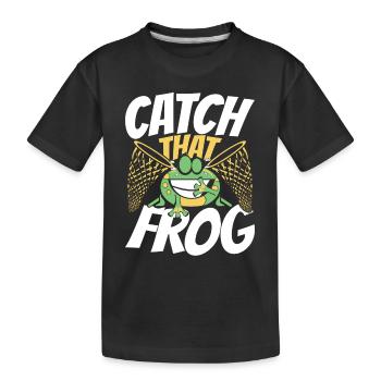 Catch That Frog Laubfrosch Kröte Kaulquappe - Kinder Premium Bio T-Shirt - Schwarz - Vorne