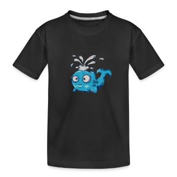 Niedlicher Wal Lustiger Meeresbewohner Unterwasser - Kinder Premium Bio T-Shirt - Schwarz - Vorne