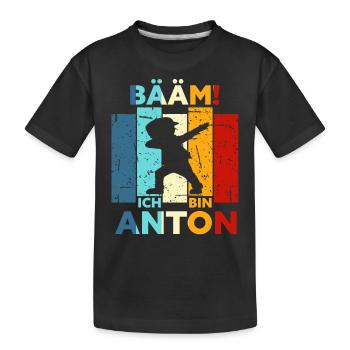 Anton Geschenk Name Vorname Geburtstag - Kinder Premium Bio T-Shirt - Schwarz - Vorne