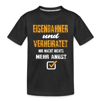 Eisenbahner - Kinder Premium Bio T-Shirt - Schwarz - Vorne