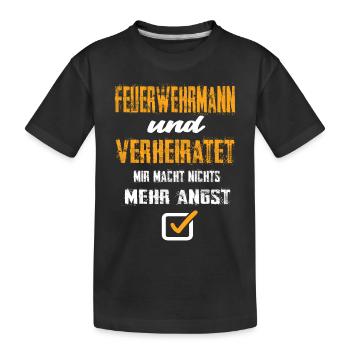 Feuerwehrmann - Kinder Premium Bio T-Shirt - Schwarz - Vorne