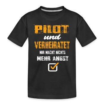 Pilot - Kinder Premium Bio T-Shirt - Schwarz - Vorne