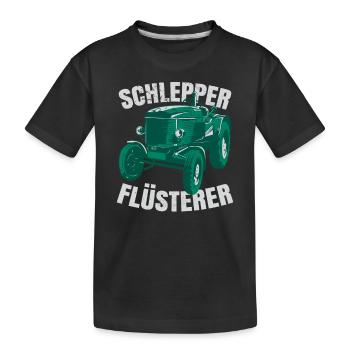 Schlepper Flüsterer - Kinder Premium Bio T-Shirt - Schwarz - Vorne