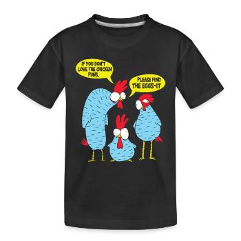Chicken Puns - Kids' Premium Organic T-Shirt - black - Front