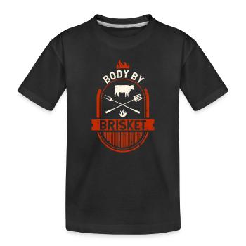 Body By Brisket BBQ Cookout Funny Grilling Meat - T-shirt bio Premium Enfant - noir - Devant