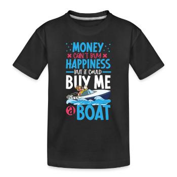 Bateau papa Capitaine Pontoon Sailor Croisière - T-shirt bio Premium Enfant - noir - Devant