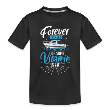 Bateau papa Capitaine Pontoon Sailor Croisière - T-shirt bio Premium Enfant - noir - Devant