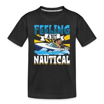 Bateau papa Capitaine Pontoon Sailor Croisière - T-shirt bio Premium Enfant - noir - Devant