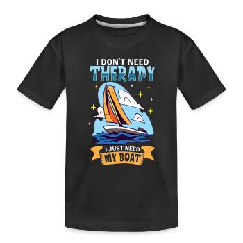 Bateau papa Capitaine Pontoon Sailor Croisière - T-shirt bio Premium Enfant - noir - Devant