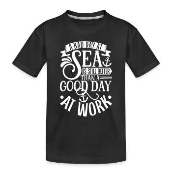 Bateau papa Capitaine Pontoon Sailor Croisière - T-shirt bio Premium Enfant - noir - Devant