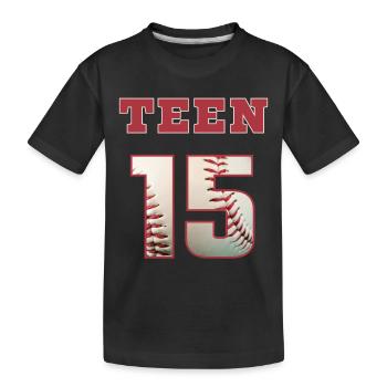 Baseball TEEN 15 - Kids' Premium Organic T-Shirt - black - Front
