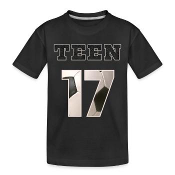 Fussball TEEN 17 Soccer - Kinder Premium Bio T-Shirt - Schwarz - Vorne
