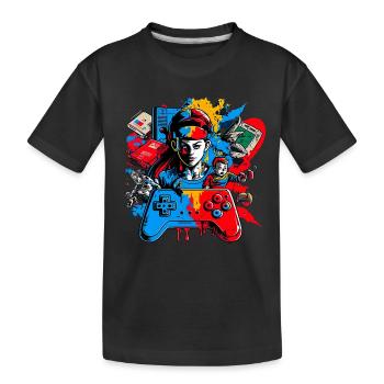 Retro Arcade Game Videospiel für Gamer - Kinder Premium Bio T-Shirt - Schwarz - Vorne