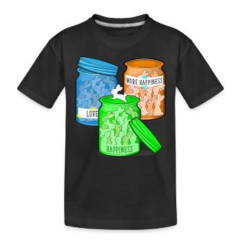 Bunny Lover Happy Rabbit Owner - Kinder Premium Bio T-Shirt - Schwarz - Vorne