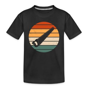 Conception de scie à main rétro - T-shirt bio Premium Enfant - noir - Devant
