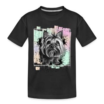 Yorkshire Terrier Yorkie - Kids' Premium Organic T-Shirt - black - Front
