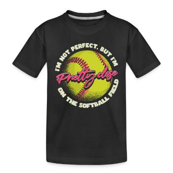 Softball Geschenk Softball Spieler Pitcher Catcher - Kinder Premium Bio T-Shirt - Schwarz - Vorne