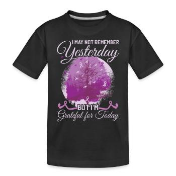Ich erinnere mich vielleicht nicht mehr an gestern | Alzheimer-Krankheit - Kinder Premium Bio T-Shirt - Schwarz - Vorne