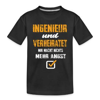 Ingenieur und Verheiratet - Kinder Premium Bio T-Shirt - Schwarz - Vorne