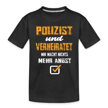 Polizist und Verheiratet - Kinder Premium Bio T-Shirt - Schwarz - Vorne
