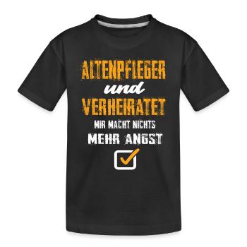 Altenpfleger und Verheiratet - Kinder Premium Bio T-Shirt - Schwarz - Vorne